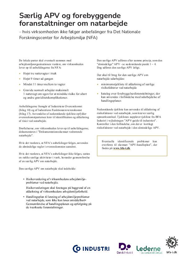 Særlig APV om natarbejde